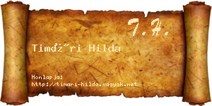 Timári Hilda névjegykártya